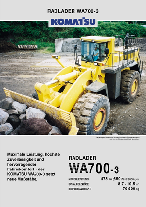 Pale gommate Komatsu WA700-3