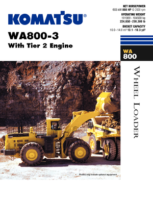 Pale gommate Komatsu WA800-3