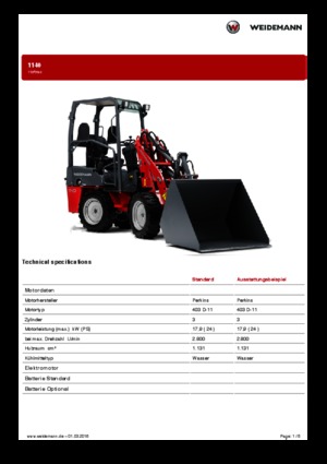 Mini caricatore frontale Weidemann 1140