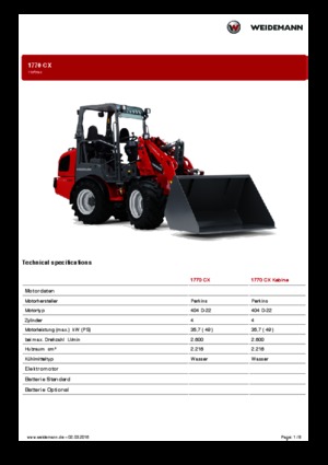 Mini caricatore frontale Weidemann 1770 CX