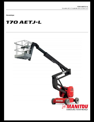 Piattaforme aeree articolate gommate Manitou 170 AETJ L