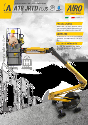 Piattaforme aeree articolate gommate AIRO A18 JRTD PLUS