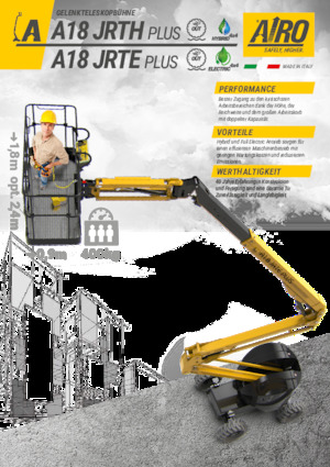 Piattaforme aeree articolate gommate AIRO A18 JRTH PLUS
