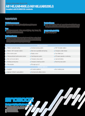 Piattaforme aeree articolate gommate Sinoboom AB14EJ 