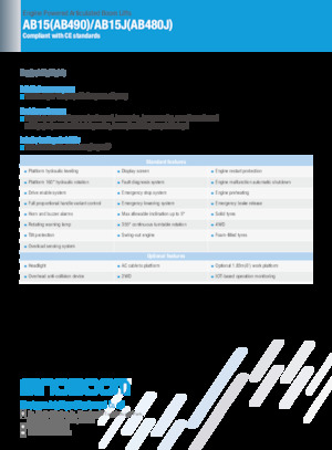 Piattaforme aeree articolate gommate Sinoboom AB15J