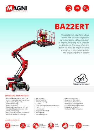 Piattaforme aeree articolate gommate MAGNI BA22ERT