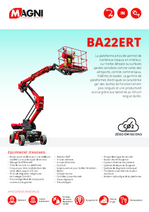 Piattaforme aeree articolate gommate MAGNI BA22ERT