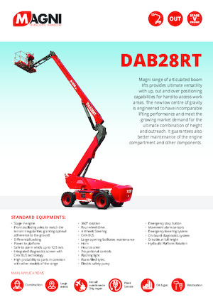 Piattaforme aeree articolate gommate MAGNI DAB28RT