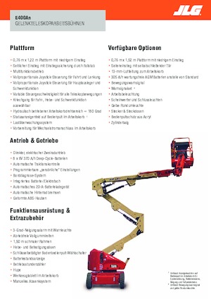 Piattaforme aeree articolate gommate JLG E400AN