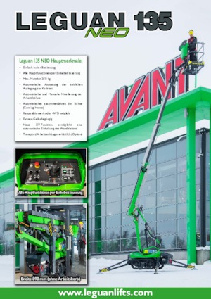 Piattaforme aeree articolate gommate Avant Tecno Leguan 135 Neo