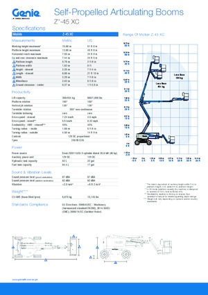 Piattaforme aeree articolate gommate Genie Z™-45 XC