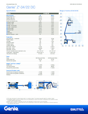 Piattaforme aeree articolate gommate Genie Z-34/22 DC