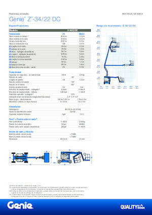 Piattaforme aeree articolate gommate Genie Z-34/22 DC