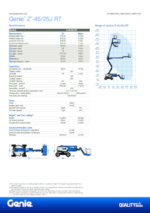 Piattaforme aeree articolate gommate Genie Z-45/25J RT