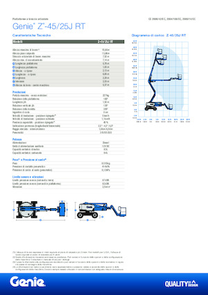 Piattaforme aeree articolate gommate Genie Z-45/25J RT