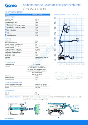 Piattaforme aeree articolate gommate Genie Z-45 DC