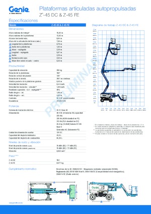 Piattaforme aeree articolate gommate Genie Z-45 DC