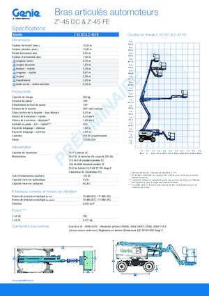 Piattaforme aeree articolate gommate Genie Z-45 DC