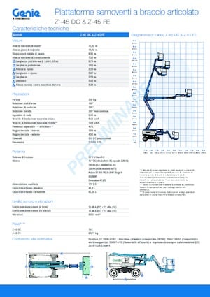 Piattaforme aeree articolate gommate Genie Z-45 DC