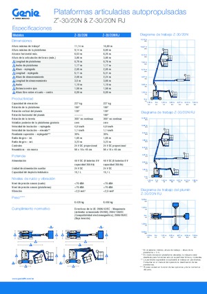 Piattaforme aeree articolate gommate Genie Z-30/20N RJ