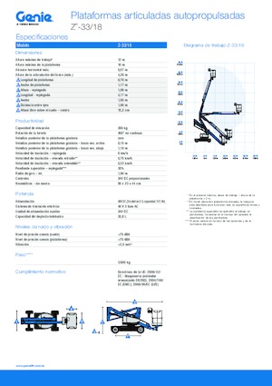 Piattaforme aeree articolate gommate Genie Z-33/18