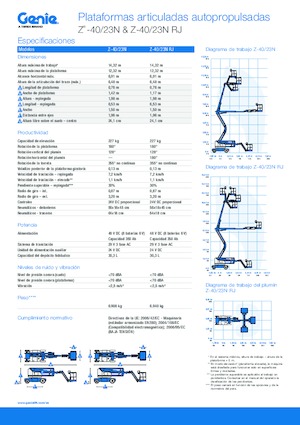 Piattaforme aeree articolate gommate Genie Z-40/23N