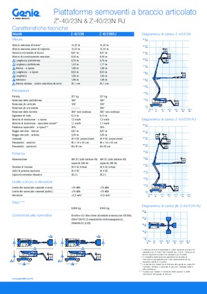 Piattaforme aeree articolate gommate Genie Z-40/23N