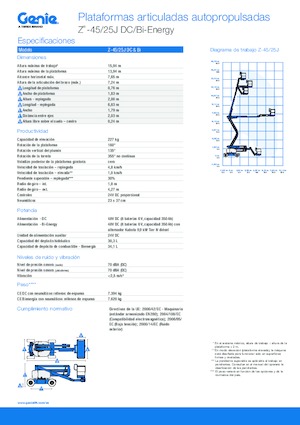 Piattaforme aeree articolate gommate Genie Z-45/25J DC