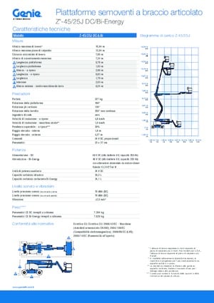 Piattaforme aeree articolate gommate Genie Z-45/25J DC