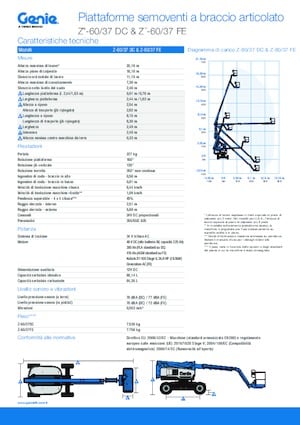 Piattaforme aeree articolate gommate Genie Z-60 DC
