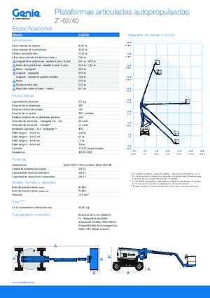 Piattaforme aeree articolate gommate Genie Z-62/40
