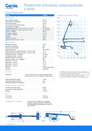 Piattaforme aeree articolate gommate Genie Z-80/60