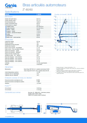 Piattaforme aeree articolate gommate Genie Z-80/60