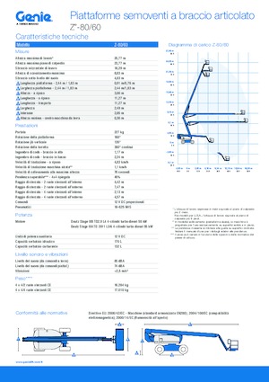 Piattaforme aeree articolate gommate Genie Z-80/60