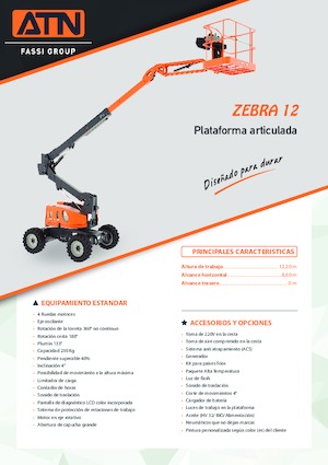 Piattaforme aeree articolate gommate ATN ZEBRA 12