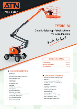 Piattaforme aeree articolate gommate ATN ZEBRA 16