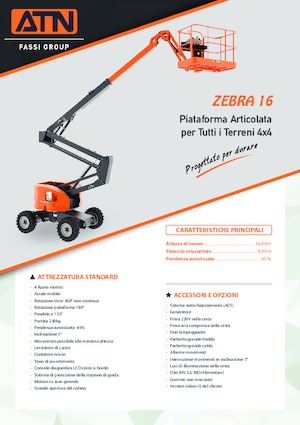 Piattaforme aeree articolate gommate ATN ZEBRA 16