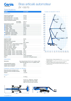 Piattaforme aeree articolate gommate Genie ZX-135/70