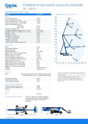 Piattaforme aeree articolate gommate Genie ZX-135/70
