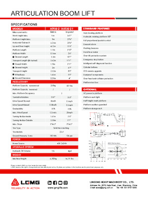 Piattaforme aeree articolate gommate LGMG  A09JE-2