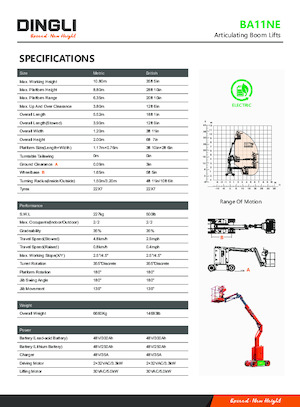 Piattaforme aeree articolate gommate Dingli BA11NE