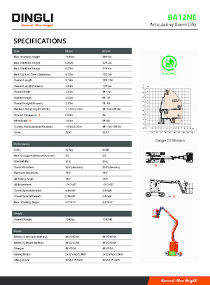 Piattaforme aeree articolate gommate Dingli BA12NE