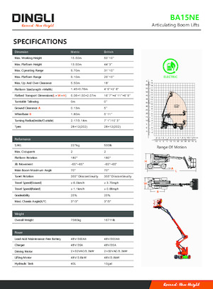 Piattaforme aeree articolate gommate Dingli BA15NE