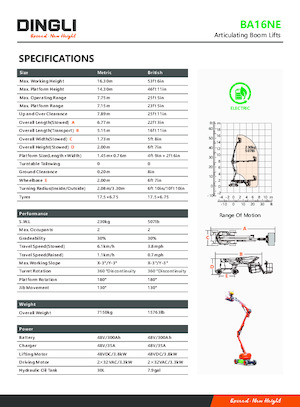 Piattaforme aeree articolate gommate Dingli BA16NE