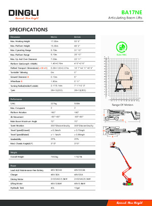 Piattaforme aeree articolate gommate Dingli BA17NE