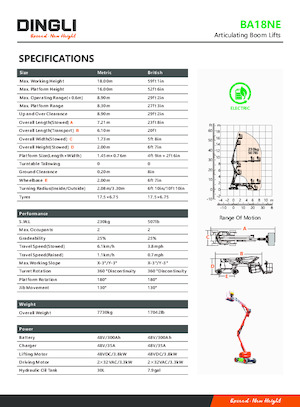 Piattaforme aeree articolate gommate Dingli BA18NE