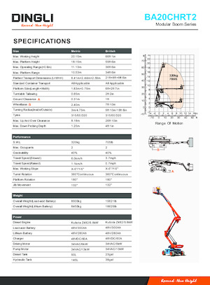 Piattaforme aeree articolate gommate Dingli BA20CHRT2