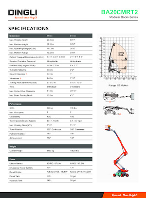 Piattaforme aeree articolate gommate Dingli BA20CMRT2