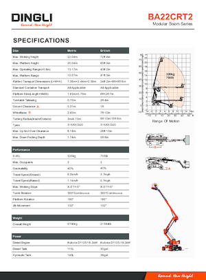 Piattaforme aeree articolate gommate Dingli BA22CRT2
