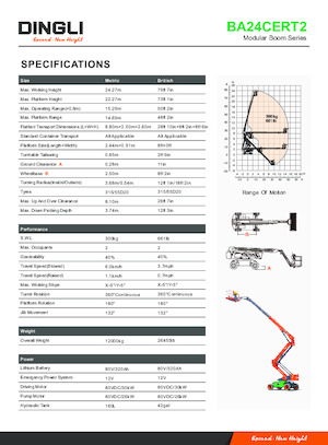 Piattaforme aeree articolate gommate Dingli BA24CERT2